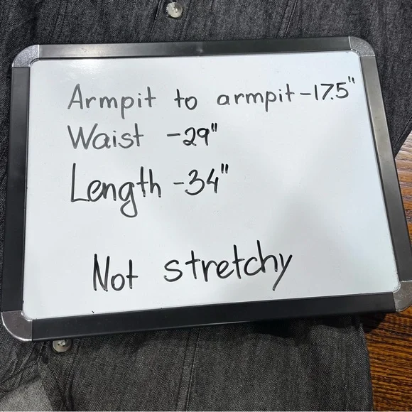 Button down short sleeve denim light charcoal color dress - Picture 11 of 14